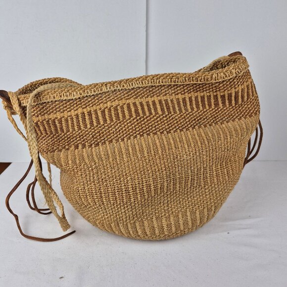 Vintage Handwoven Sisal Tote Market Bag from Kenya  Large - Picture 1 of 15